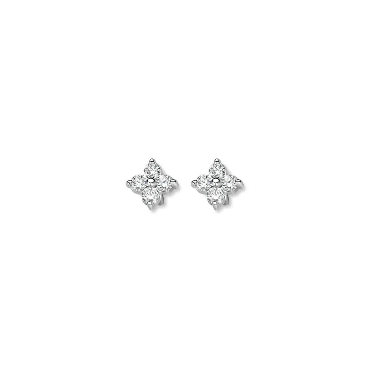Boucles d'oreilles contre l'oreille - Or Blanc, Diamants (058636A)