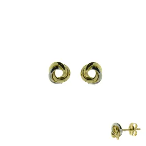 Boucles d'oreilles contre l'oreille - Or Jaune et Blanc (052506)