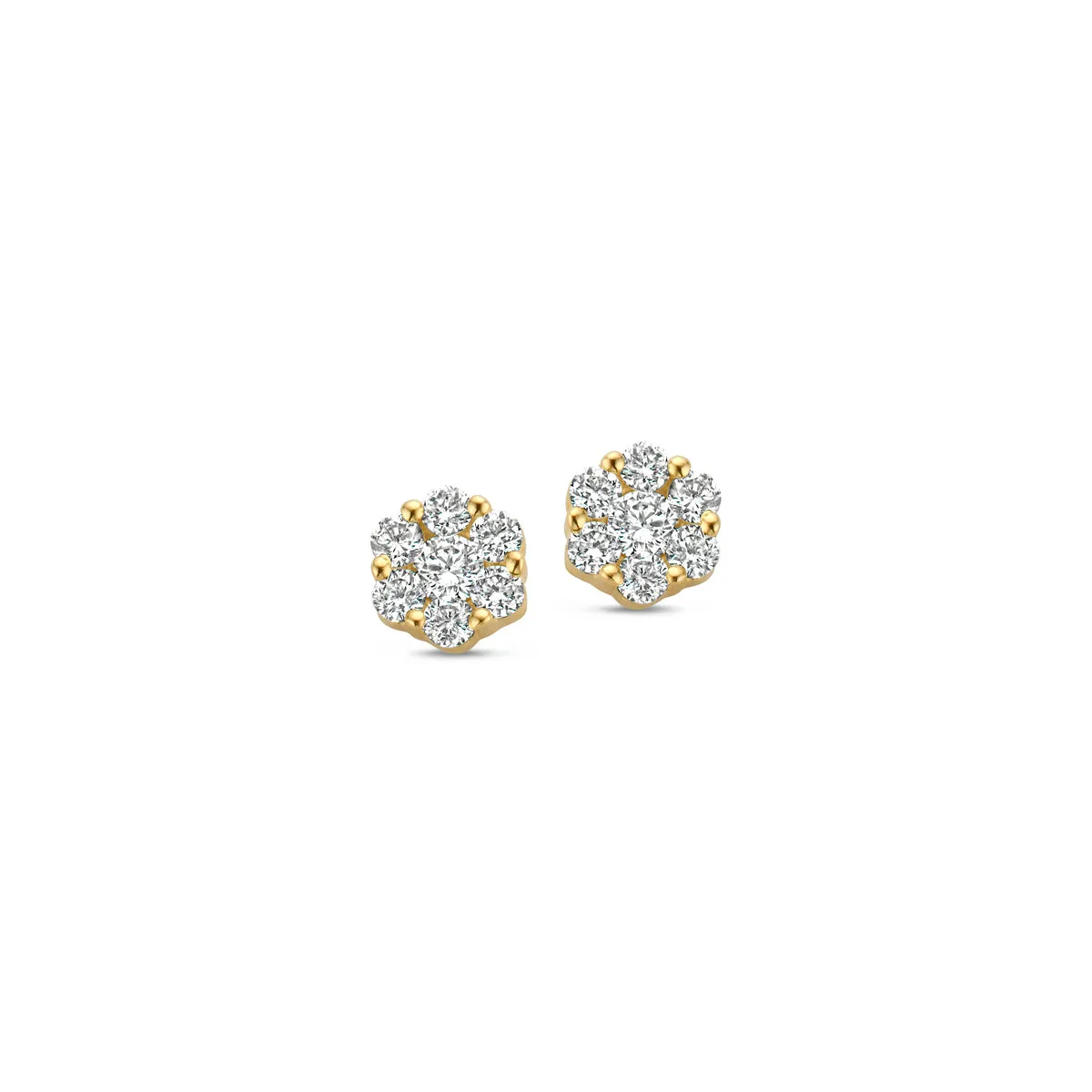 Boucles d'oreilles contre l'oreille - Or Jaune et Diamants (93BD19A)