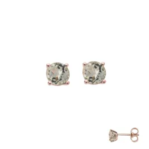 Boucles d'oreilles contre l'oreille - Or Rose, Prasiolite (065013/Y)