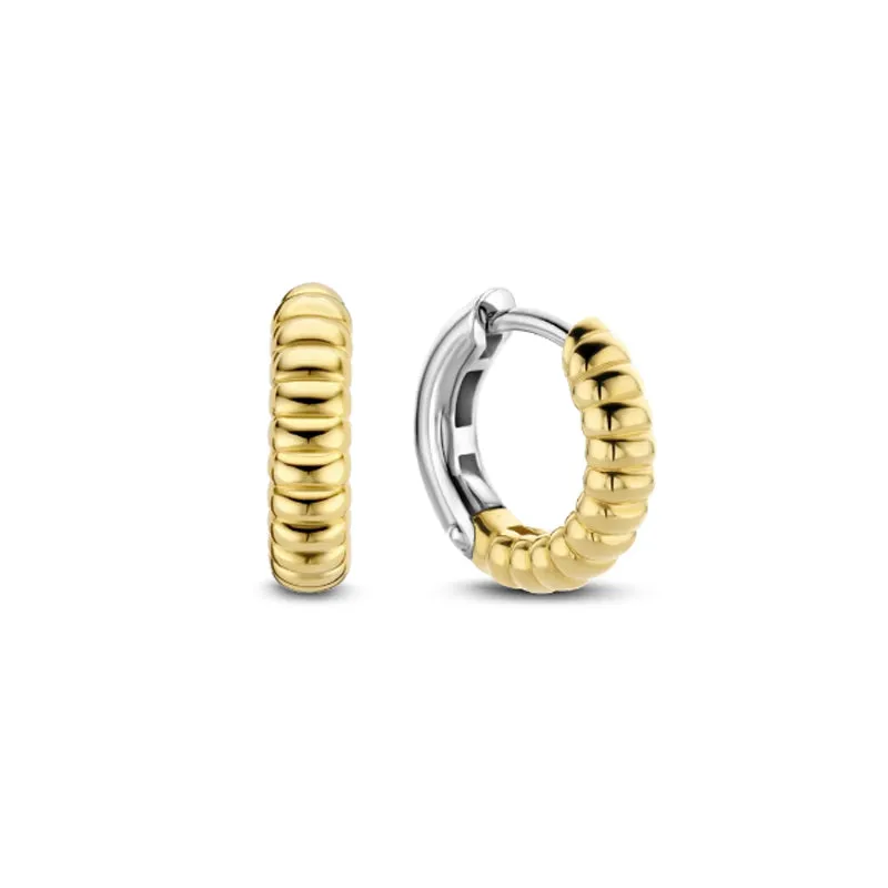 Boucles d'oreilles Créoles TI SENTO - Argent Bicolore (7839SY)