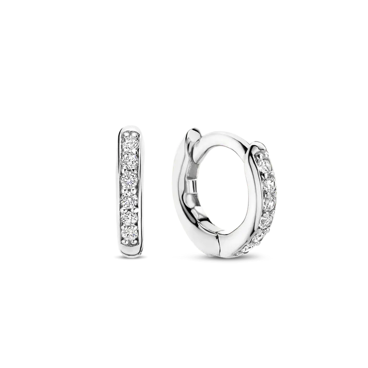 Boucles d'oreilles Créoles TI SENTO - Argent et Zircons (7954ZI)