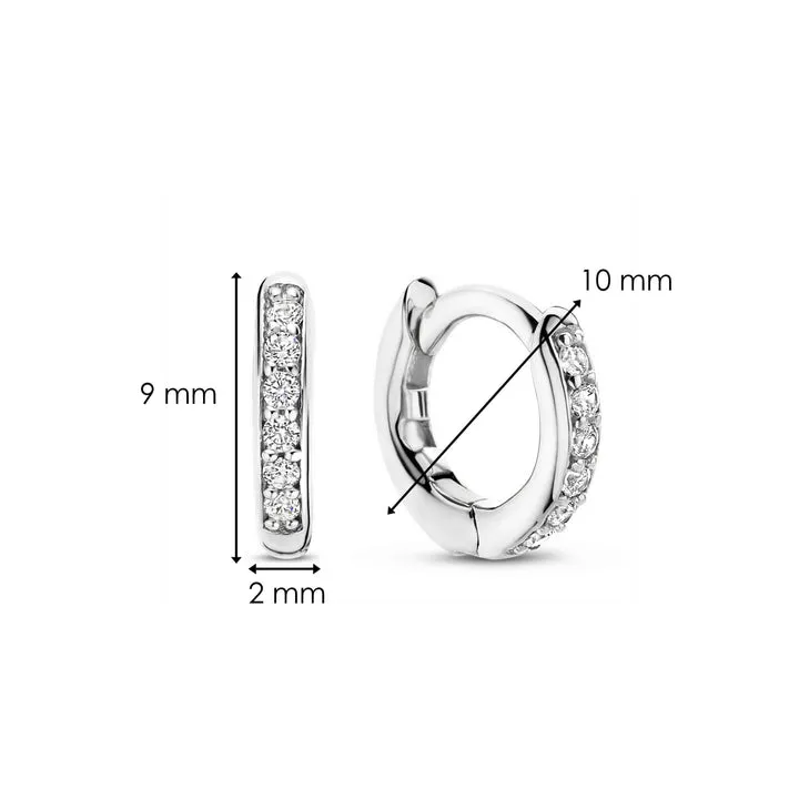 Boucles d'oreilles Créoles TI SENTO - Argent et Zircons (7954ZI)