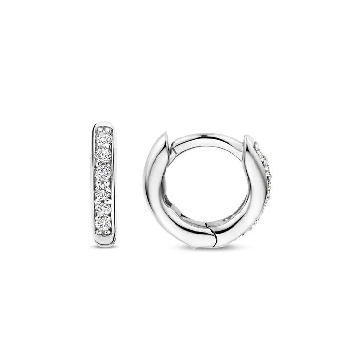 Boucles d'oreilles Créoles TI SENTO - Argent et Zircons (7954ZI)