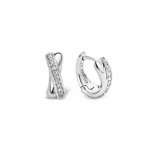 Boucles d'oreilles Créoles TI SENTO - Argent, zircons (7667ZI)