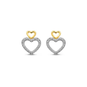 Boucles d'oreilles Cœur Naiomy - Plaqué or et zircons (N4X53)
