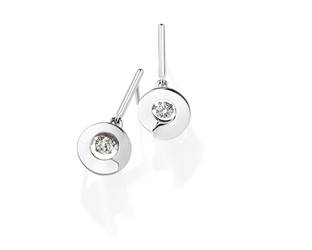 Boucles d'oreilles Garel Envol Dancing Stone - Or Blanc, Diamants (74XA10G)