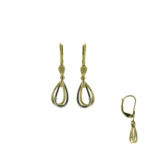 Boucles d'oreilles système - Or Jaune et Blanc, Diamants (054554A)