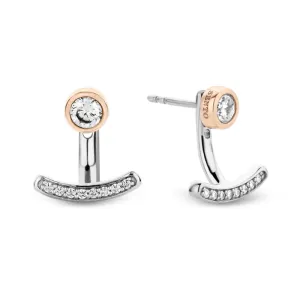 Boucles d'oreilles TI SENTO - Argent Bicolore Dorée Rosé, zircons (7774ZR)