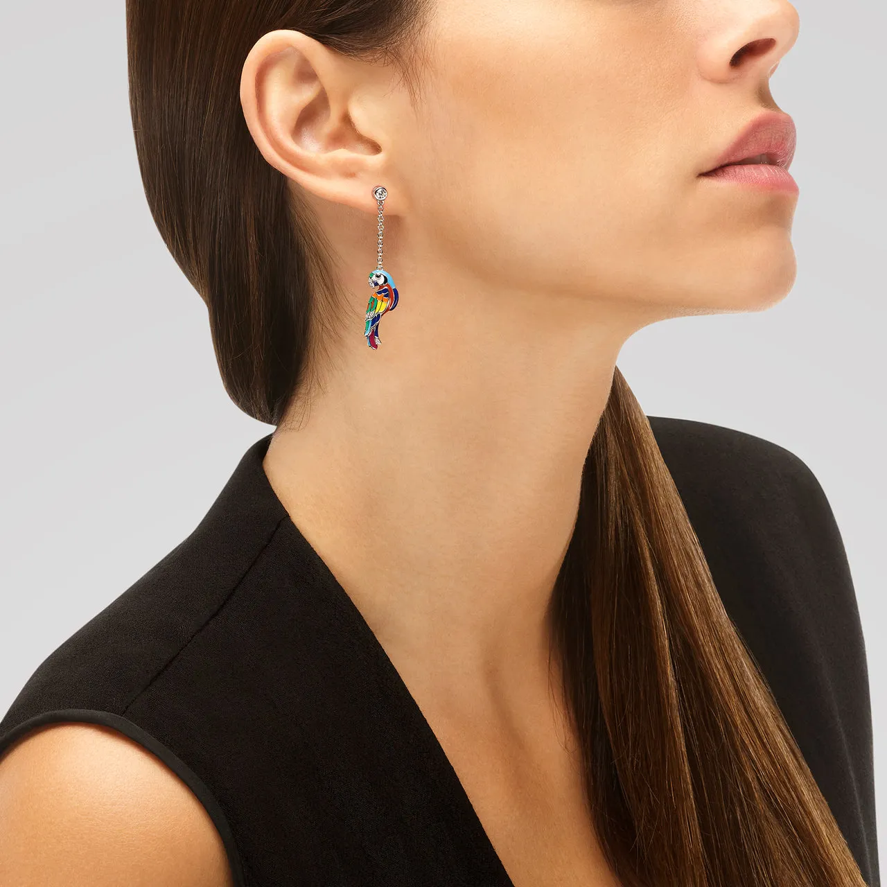 Boucles d'oreilles UNA STORIA - Lovebird, Argent et Zircons (BO121212)