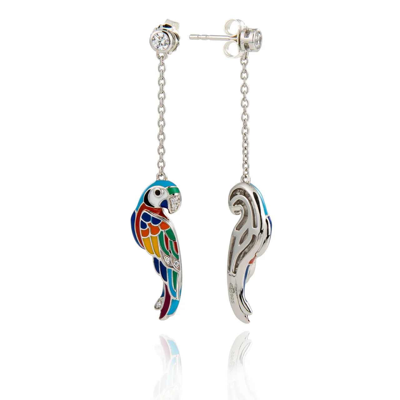 Boucles d'oreilles UNA STORIA - Lovebird, Argent et Zircons (BO121212)