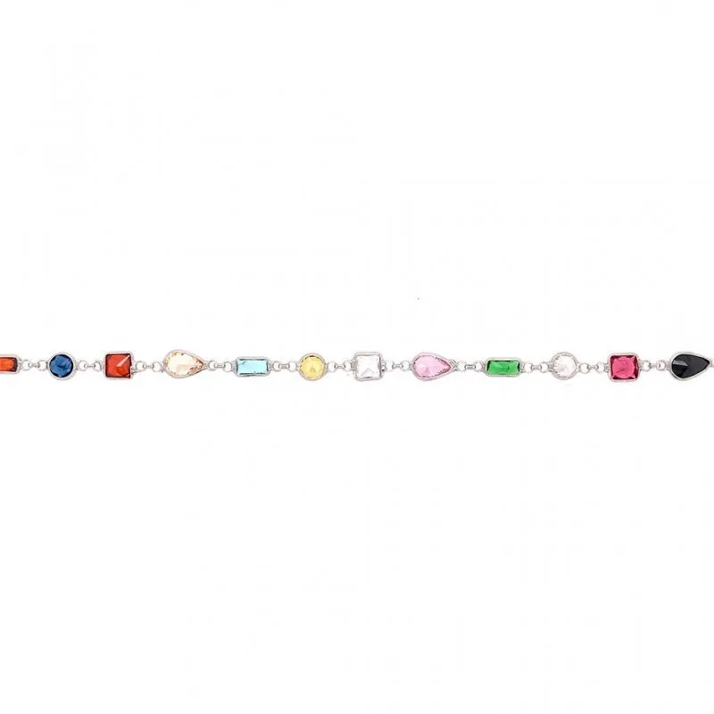 Bracelet Orage - Argent et Zircons Multicouleurs (A/3927/20-A)