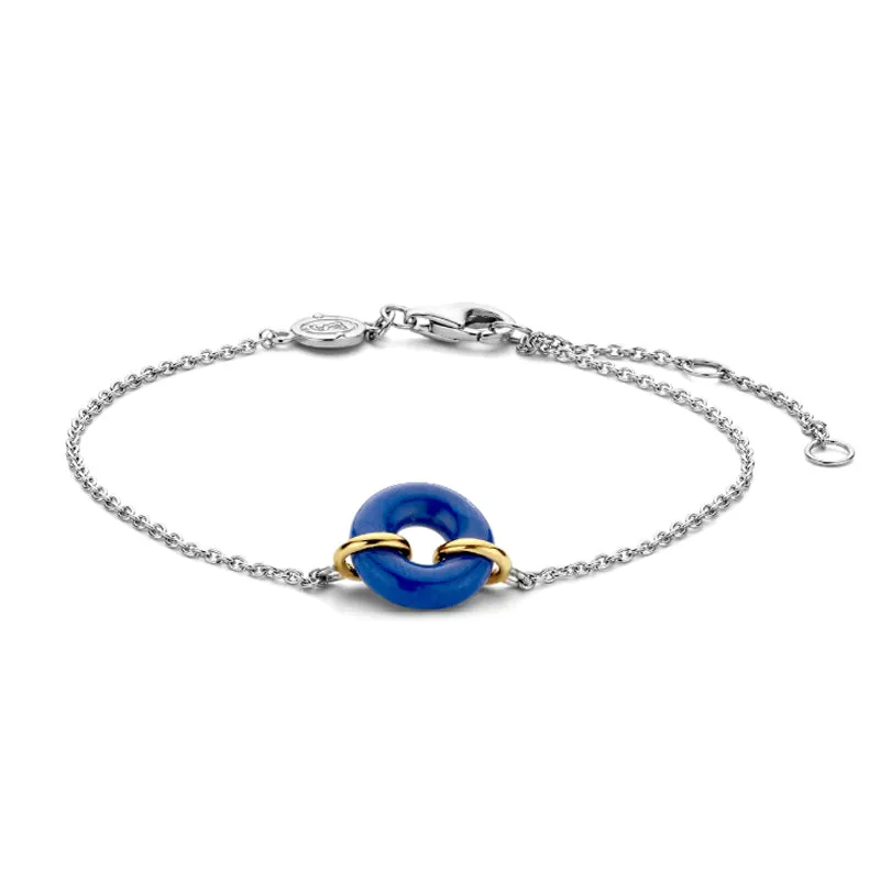 Bracelet TI SENTO - Argent bicolore doré, Pierre Bleue (2968BL)