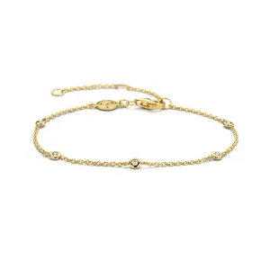 Bracelet TI SENTO - Plaqué Or, zircons (2974ZY)