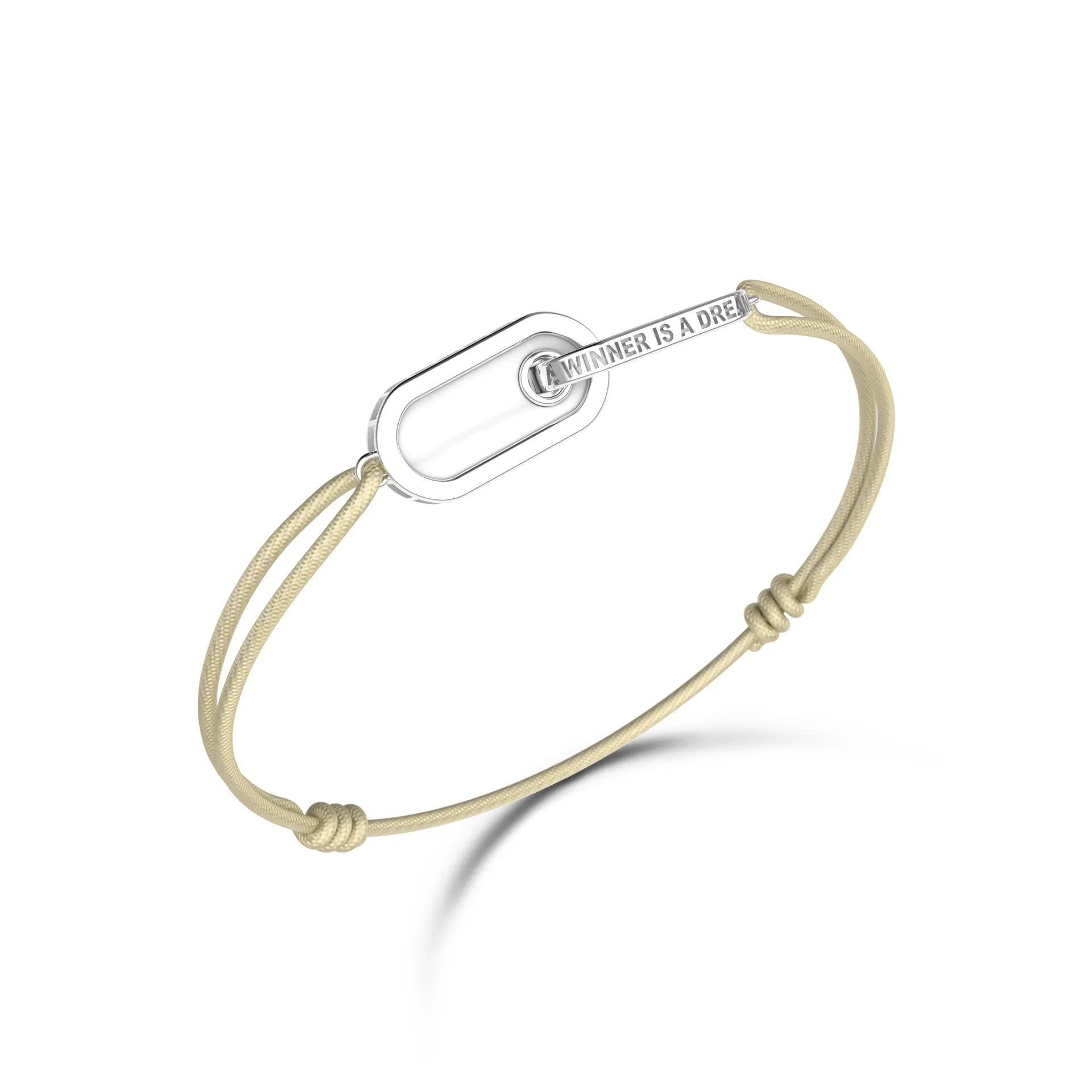 Bracelet Unknow Brand - Dreamer Argent et Agate, cordon (DCAG1A)