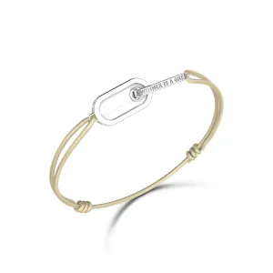 Bracelet Unknow Brand - Dreamer Argent et Agate, cordon (DCAG1A)