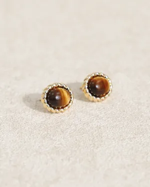 Brown Gold-Plated Earrings