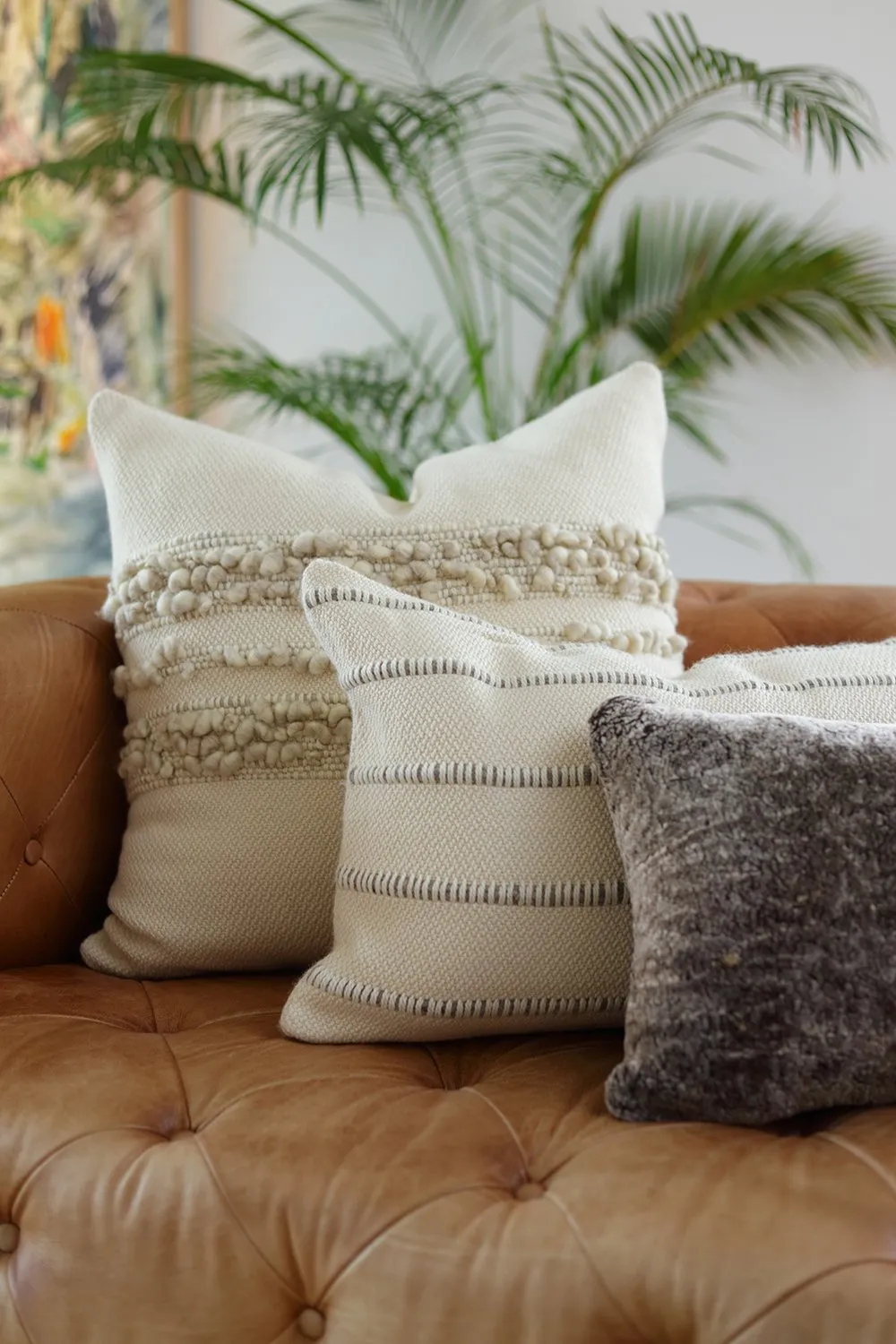 Bubbles Grey Melange Square Pillow