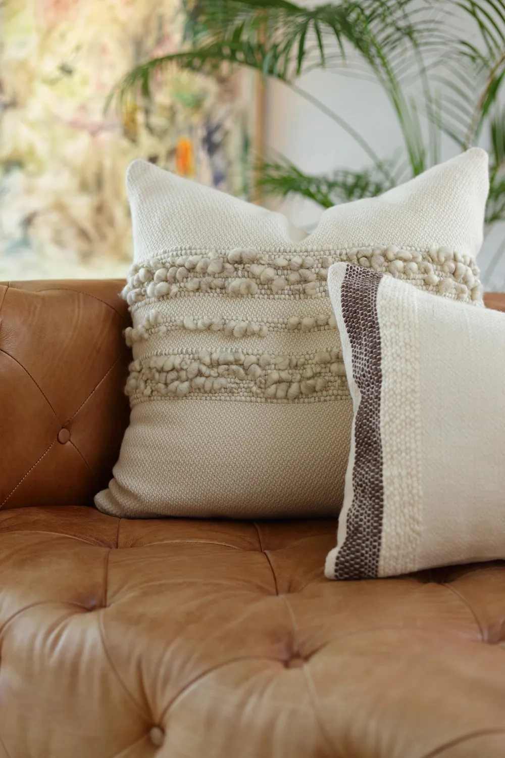 Bubbles Grey Melange Square Pillow