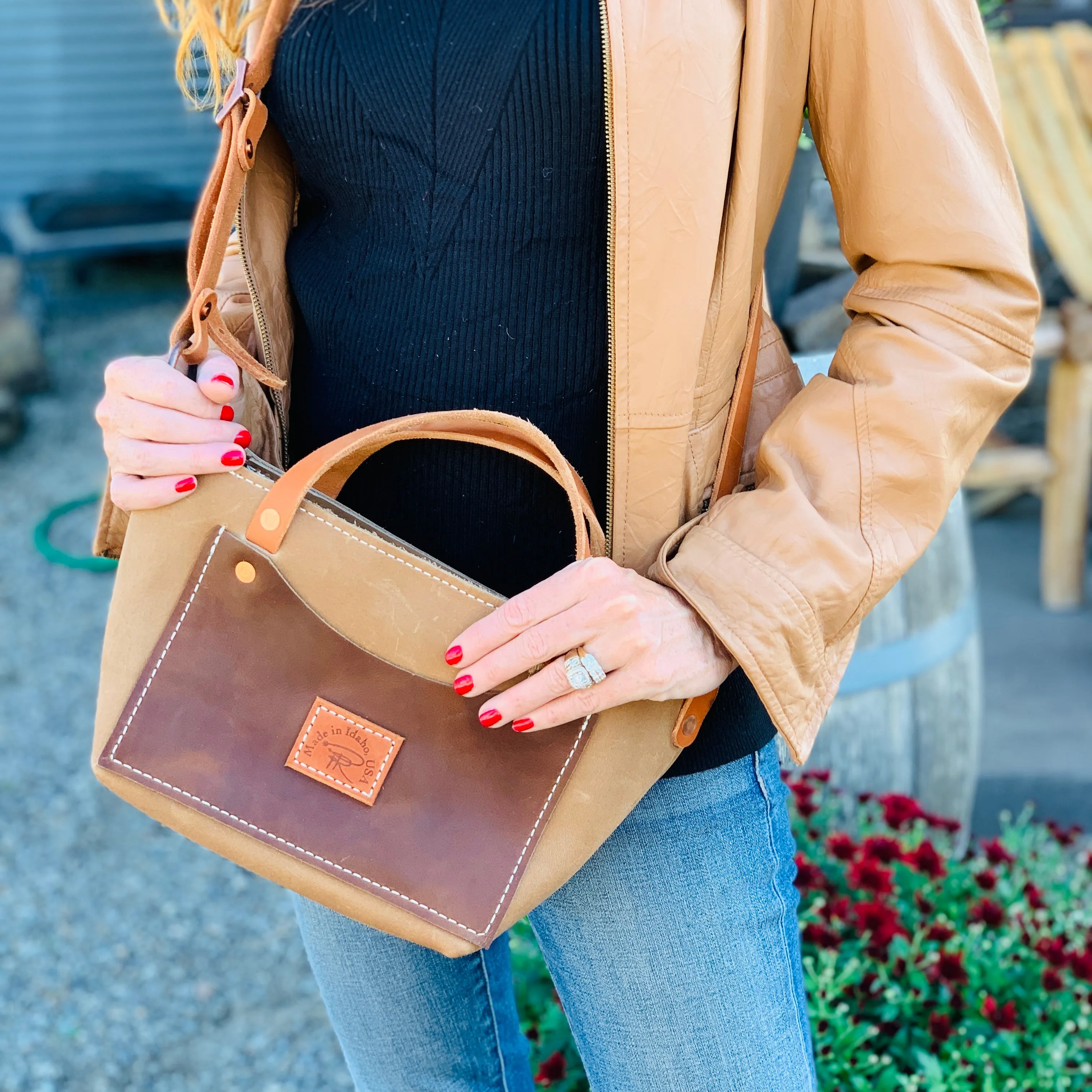 Buckskin Crossbody Leather Purse-Tote