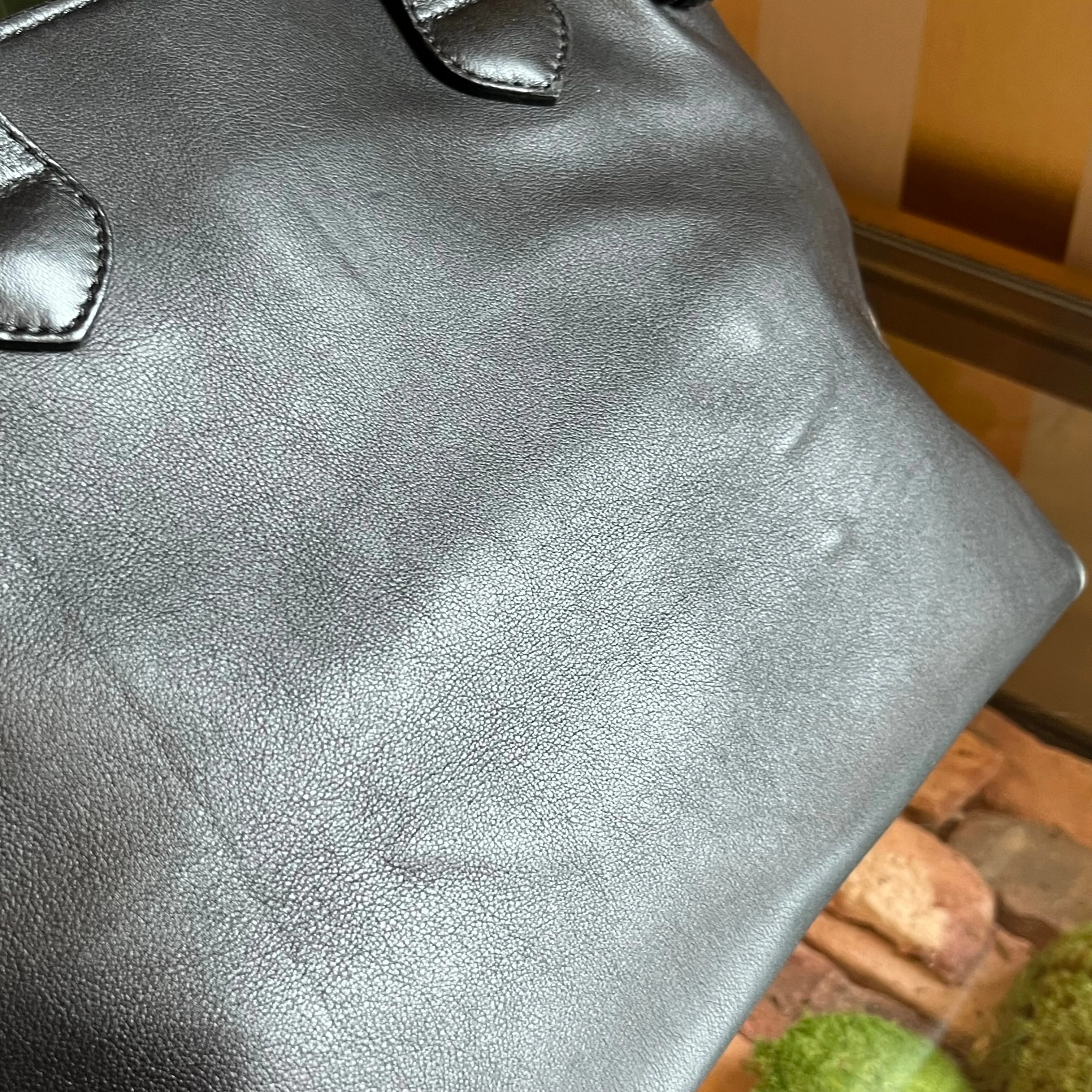 BURBERRY Banner Medium Black Leather House Check Tote Bag TS3902