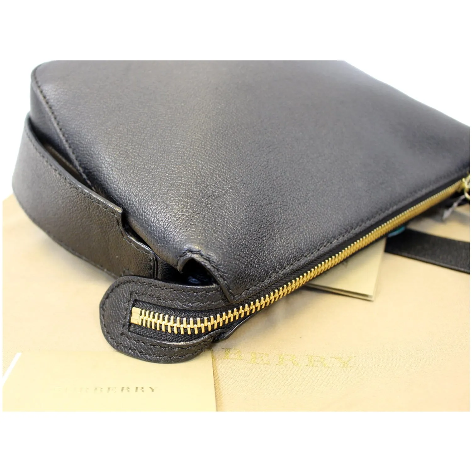 BURBERRY Helmsley House Check Grained Leather Crossbody Bag