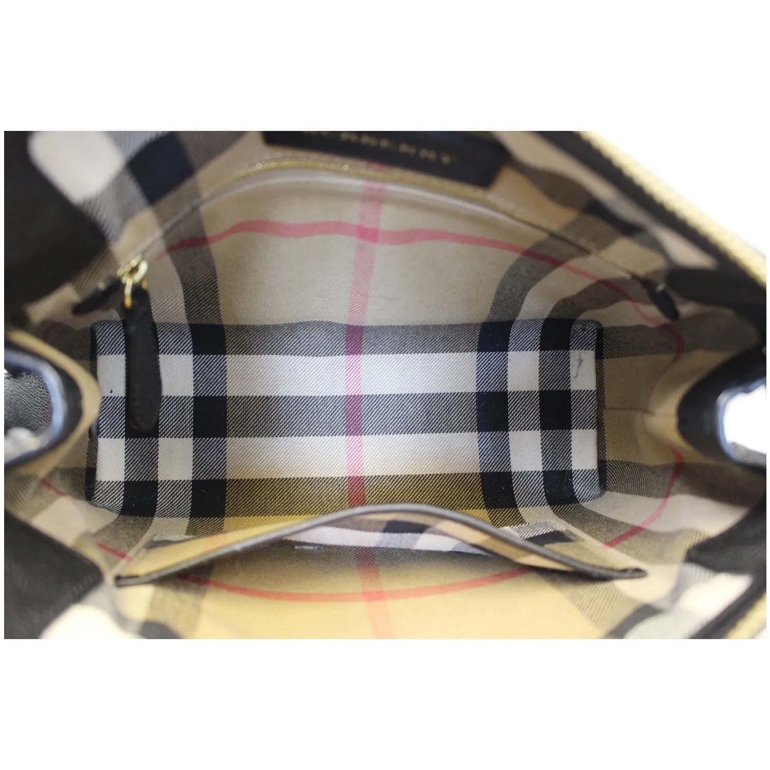 BURBERRY Helmsley House Check Grained Leather Crossbody Bag