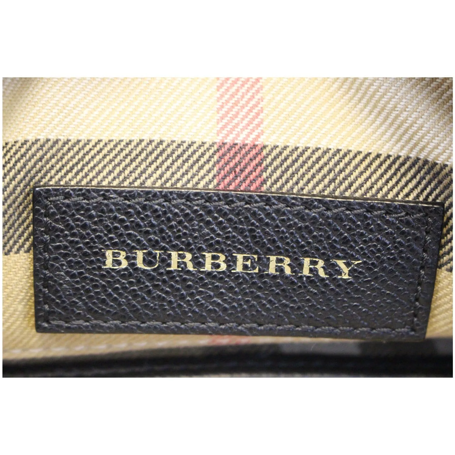 BURBERRY Helmsley House Check Grained Leather Crossbody Bag