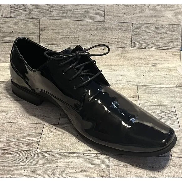 Calvin Klein Mens Black Dress Shoes, Size 13‎