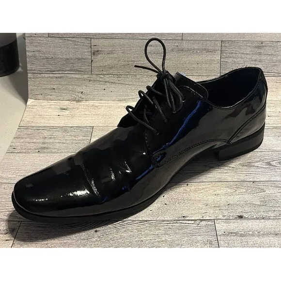 Calvin Klein Mens Black Dress Shoes, Size 13‎