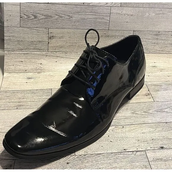 Calvin Klein Mens Black Dress Shoes, Size 13‎