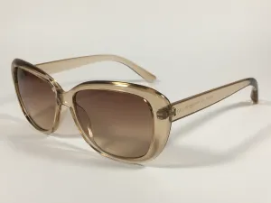 Calvin Klein Oval Sunglasses CK19541S 270 Light Brown Crystal Frame Brown Gradient Lens