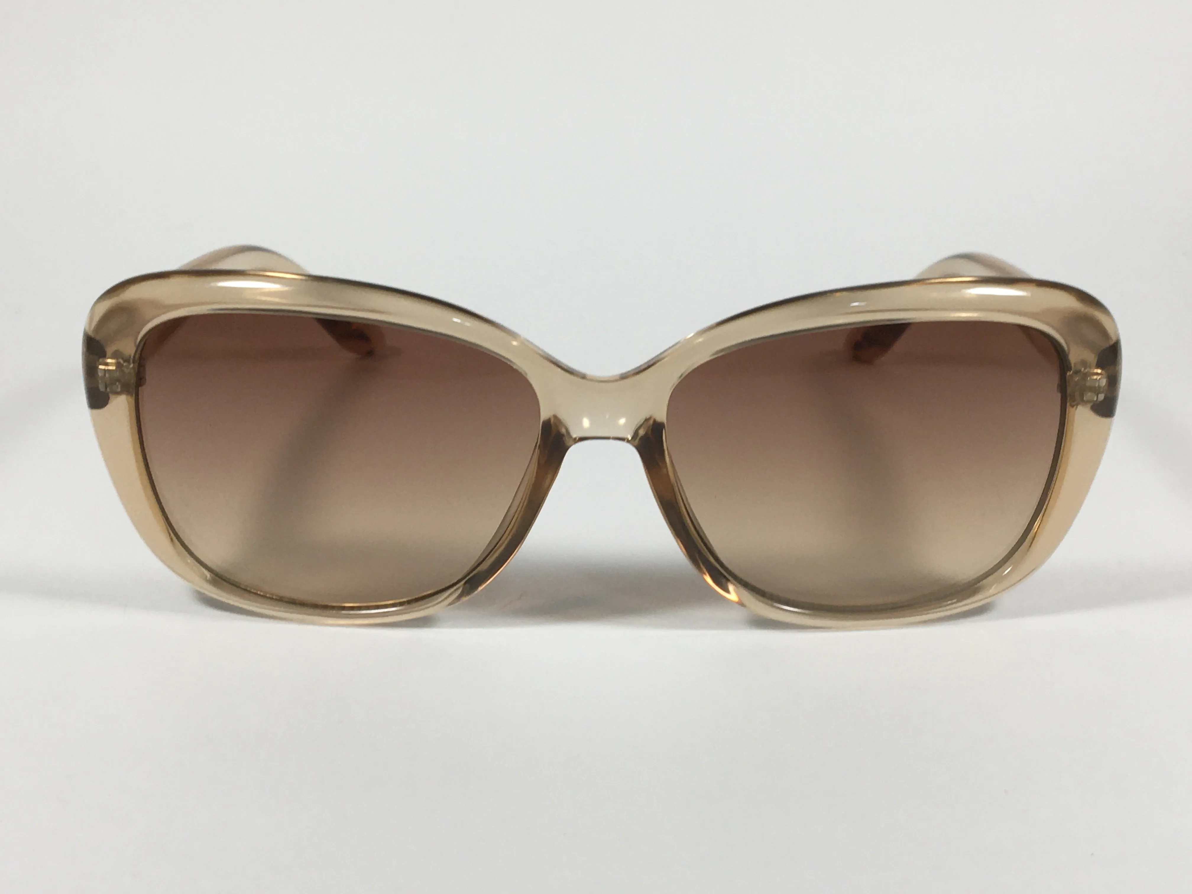 Calvin Klein Oval Sunglasses CK19541S 270 Light Brown Crystal Frame Brown Gradient Lens