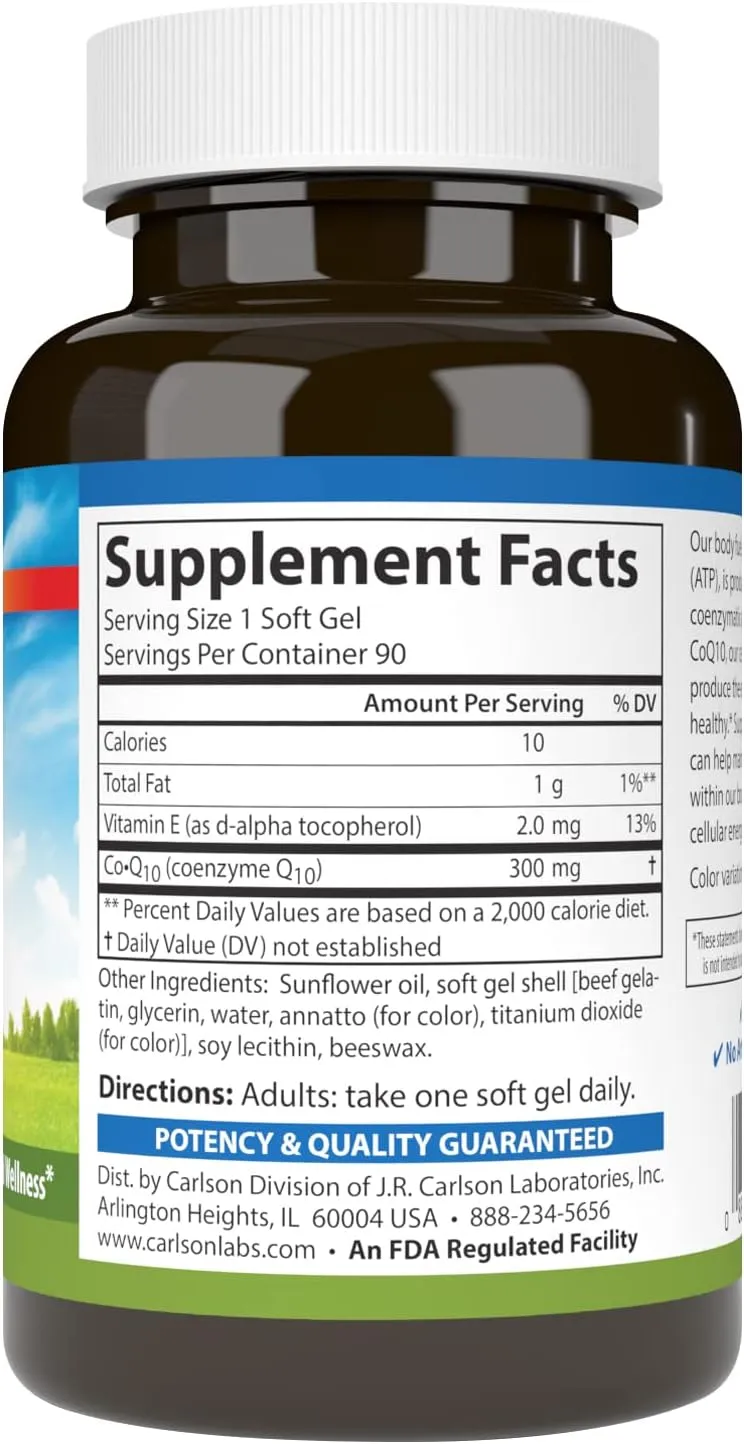 Carlson Coq10 300mg, 90 Softgels