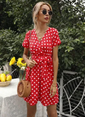 Casual Polk Dot Summer Short Dresses