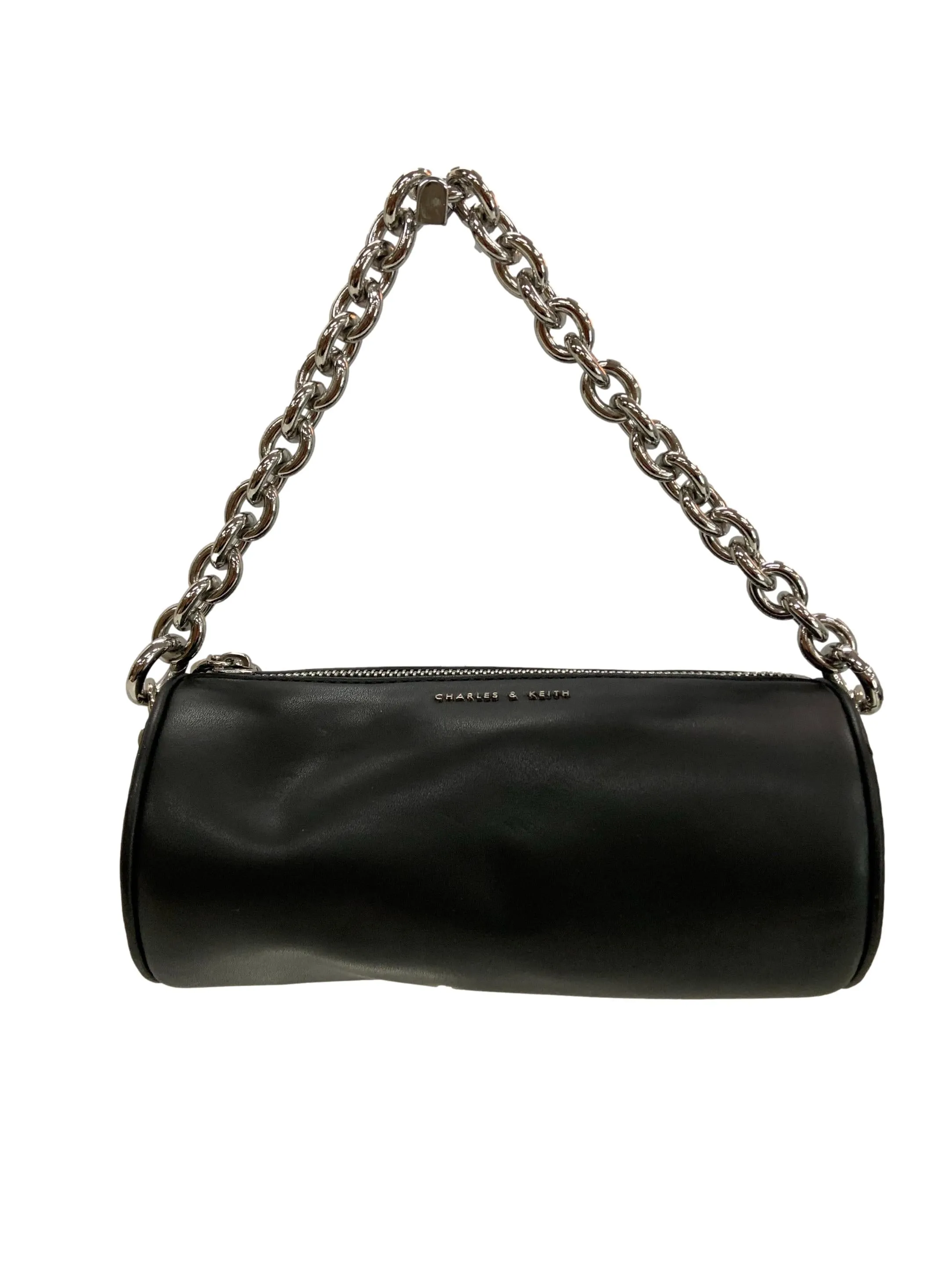 Chain Handle Crossbody Bag In Black
