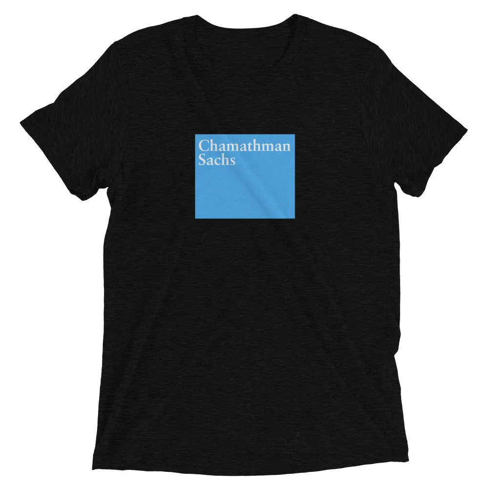 Chamathman Sachs - (Chamath Palihapitiya Goldman Sachs Parody) Short sleeve t-shirt