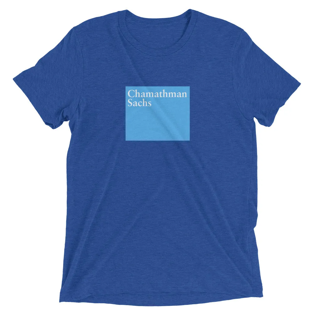 Chamathman Sachs - (Chamath Palihapitiya Goldman Sachs Parody) Short sleeve t-shirt