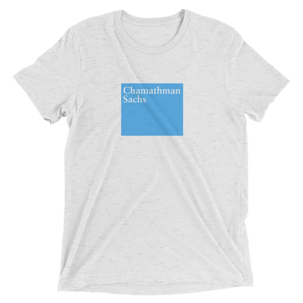 Chamathman Sachs - (Chamath Palihapitiya Goldman Sachs Parody) Short sleeve t-shirt
