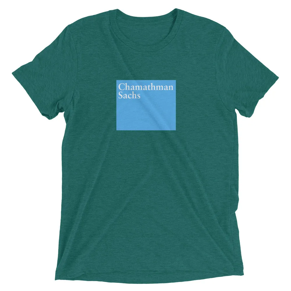 Chamathman Sachs - (Chamath Palihapitiya Goldman Sachs Parody) Short sleeve t-shirt