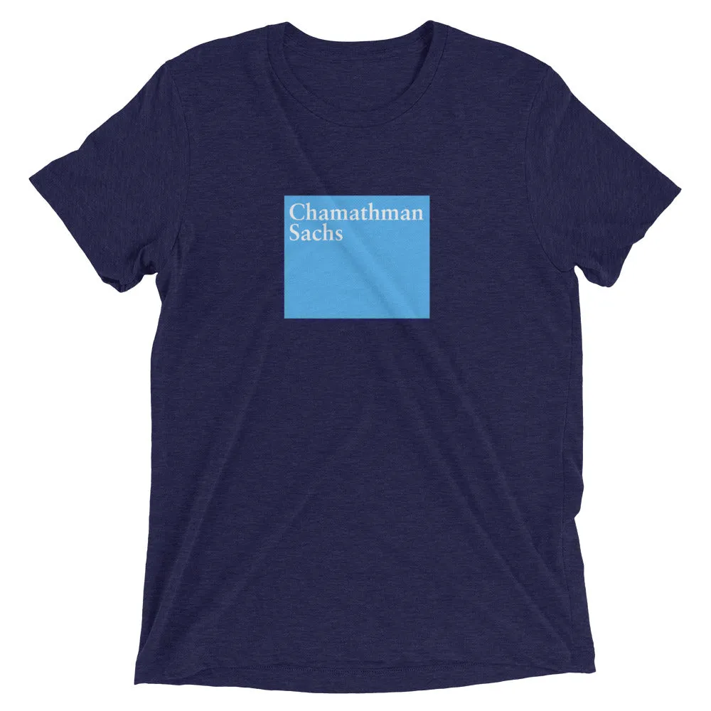 Chamathman Sachs - (Chamath Palihapitiya Goldman Sachs Parody) Short sleeve t-shirt