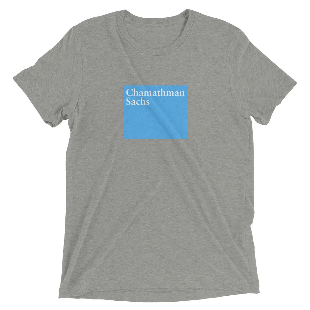 Chamathman Sachs - (Chamath Palihapitiya Goldman Sachs Parody) Short sleeve t-shirt