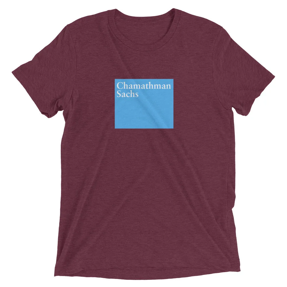 Chamathman Sachs - (Chamath Palihapitiya Goldman Sachs Parody) Short sleeve t-shirt