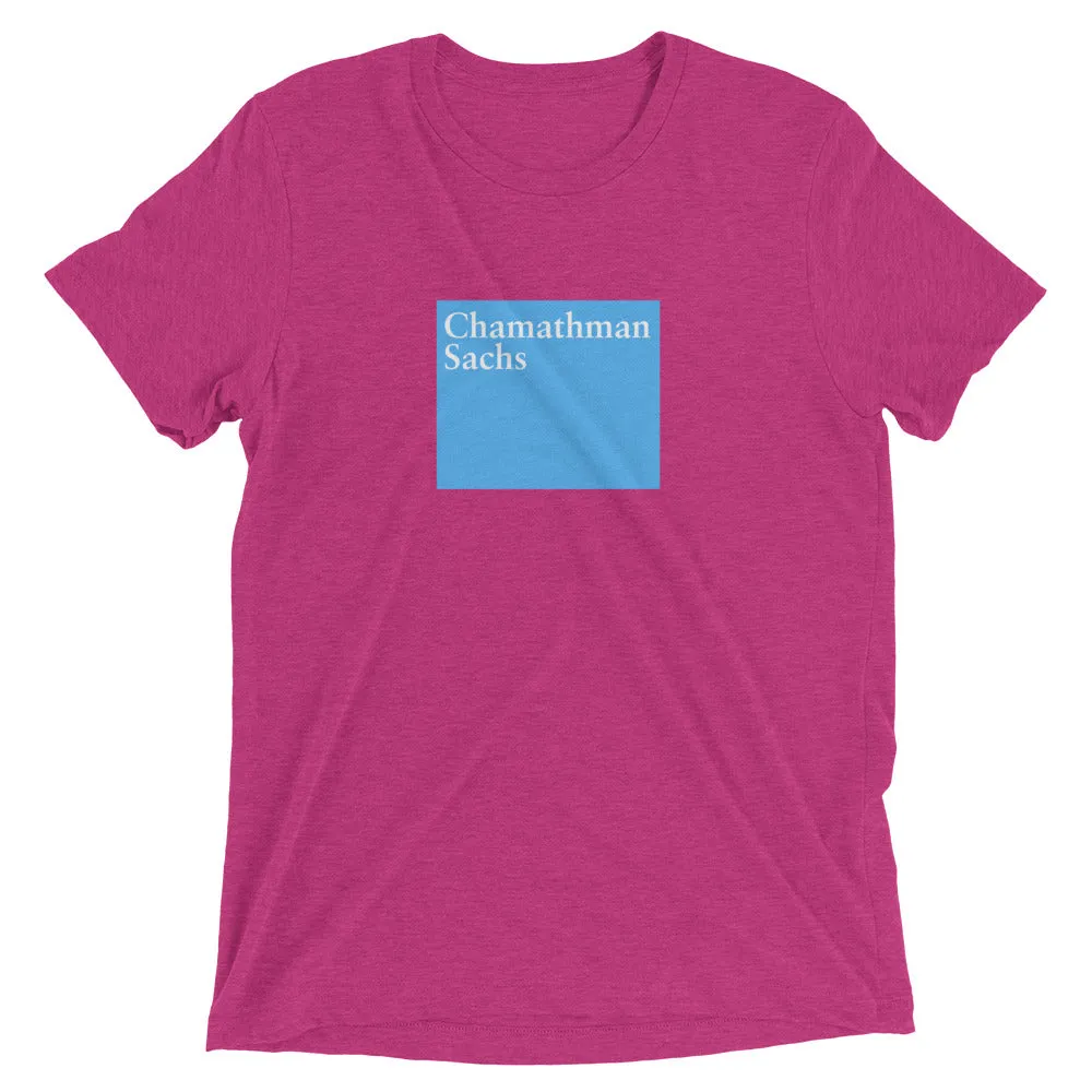Chamathman Sachs - (Chamath Palihapitiya Goldman Sachs Parody) Short sleeve t-shirt