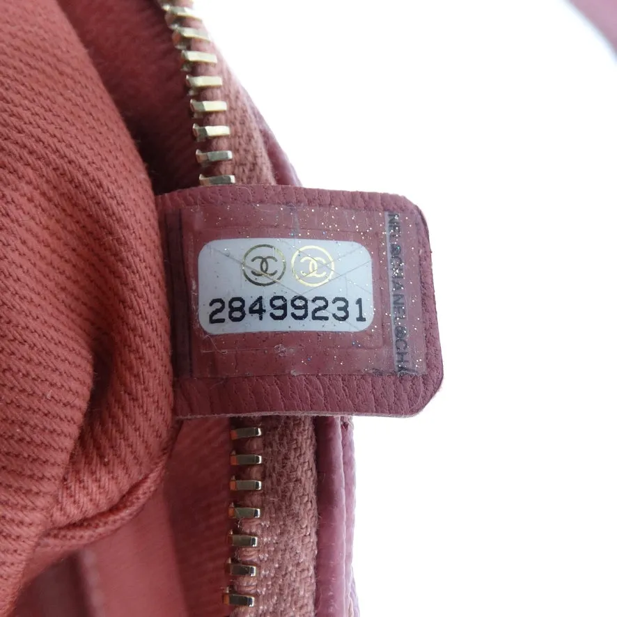 Chanel 2019 Coral Quilted Caviar Business Affinity Waist Bag
