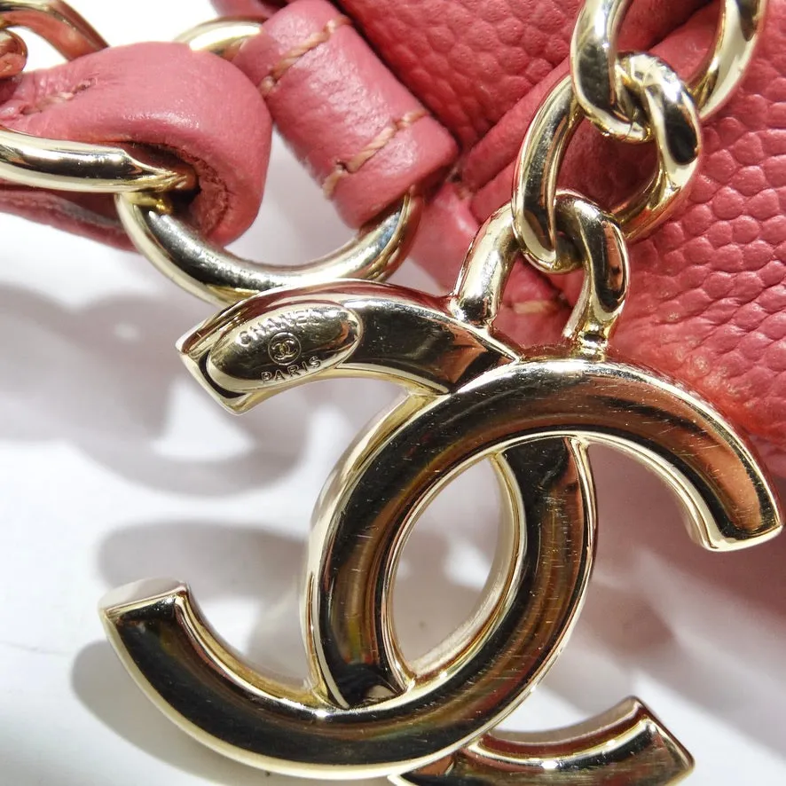 Chanel 2019 Coral Quilted Caviar Business Affinity Waist Bag