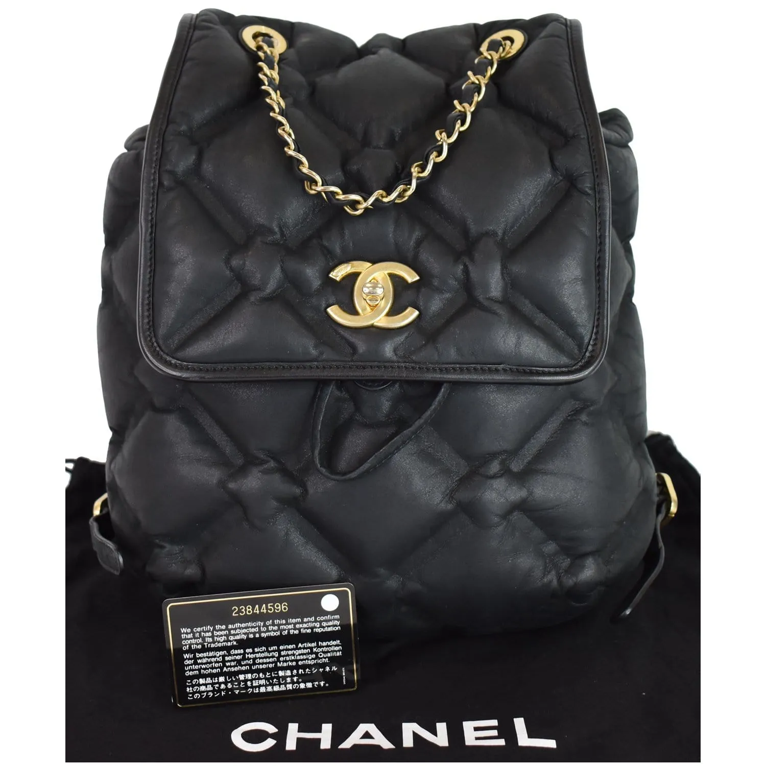CHANEL Chesterfield Quilted Calfskin Backpack Black
