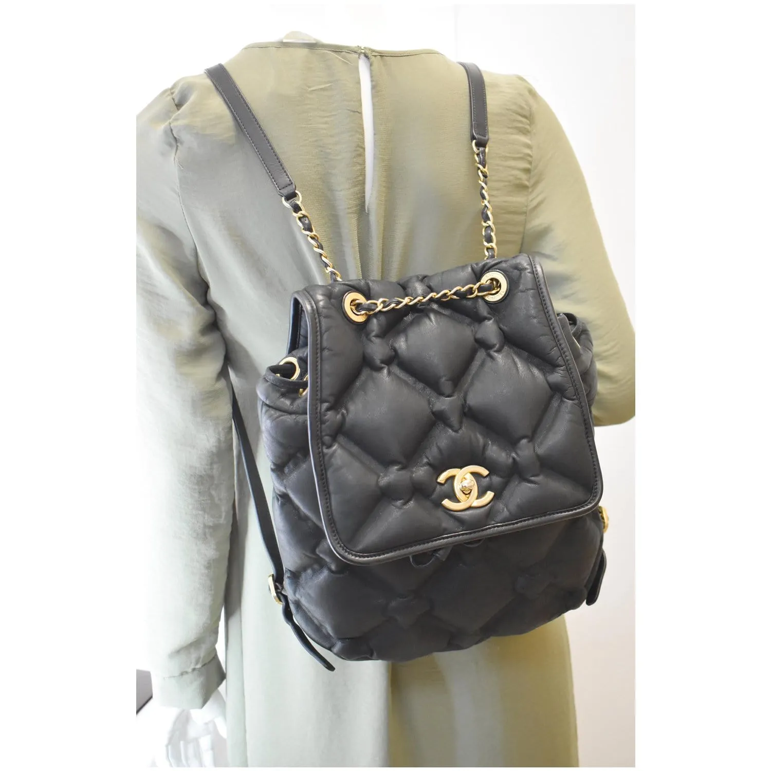 CHANEL Chesterfield Quilted Calfskin Backpack Black