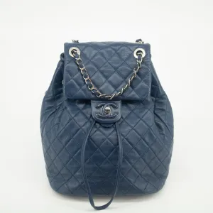 Chanel Navy Blue Matelasse Caviar Skin Backpack #1302