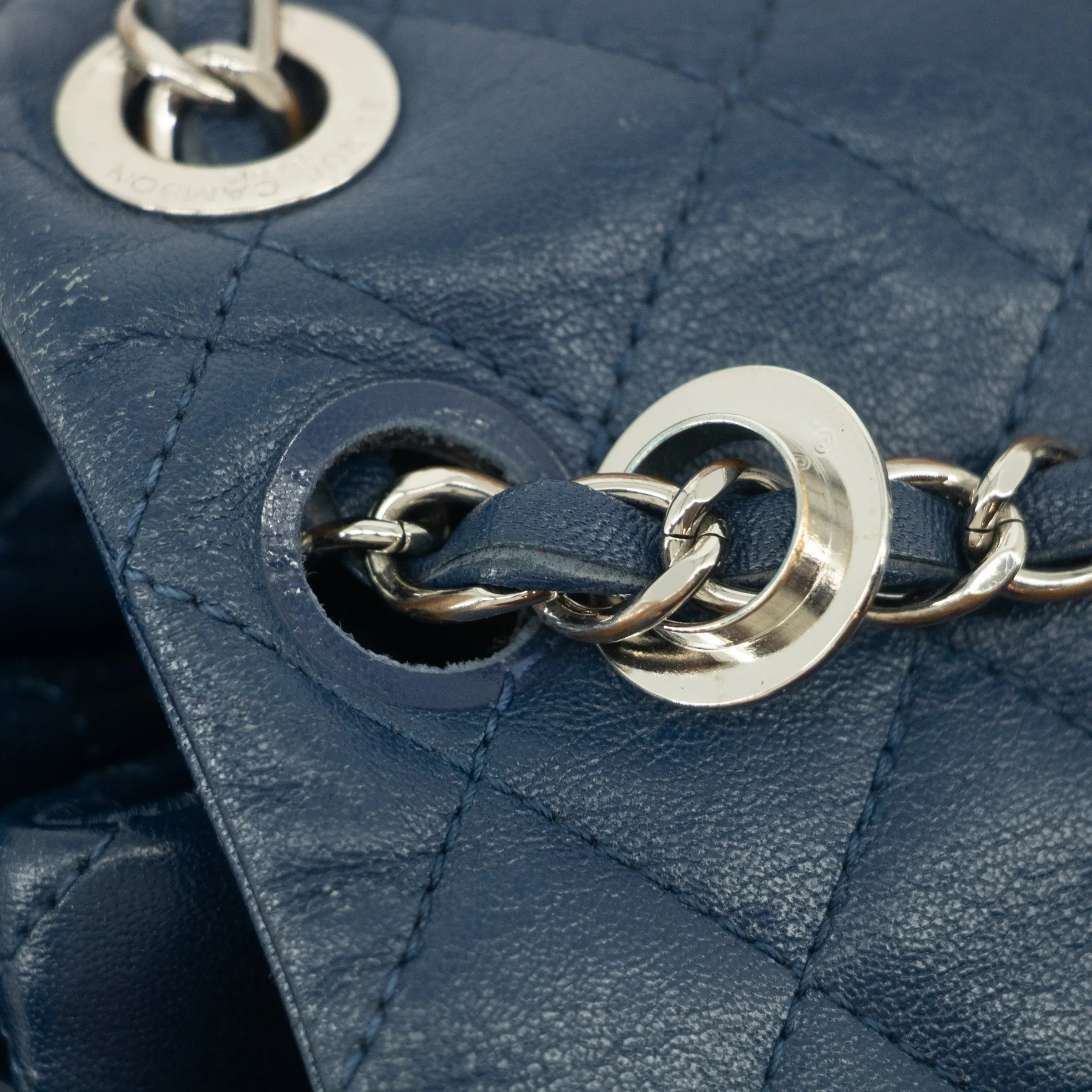 Chanel Navy Blue Matelasse Caviar Skin Backpack #1302